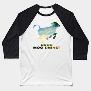 Good Moo-rning! Sunrise Leaping Calf Baseball T-Shirt